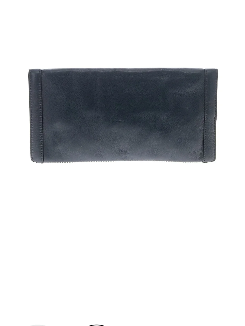 Navy Blue Leather Clutch Wallet
